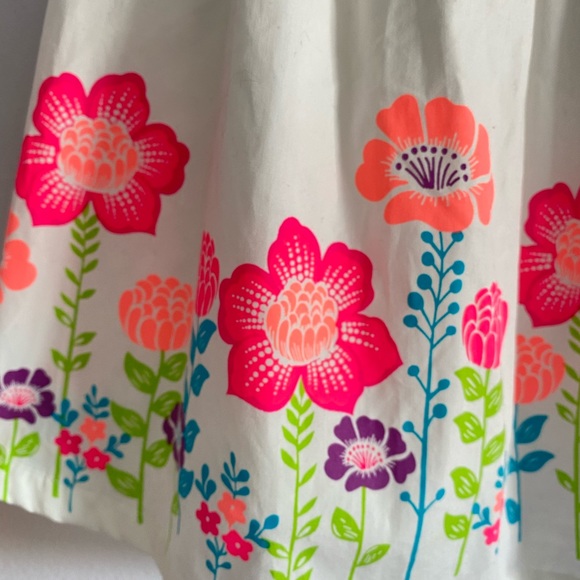 Toddler White Dress with Neon Flowers 12-18 Months - Picture 2 of 4